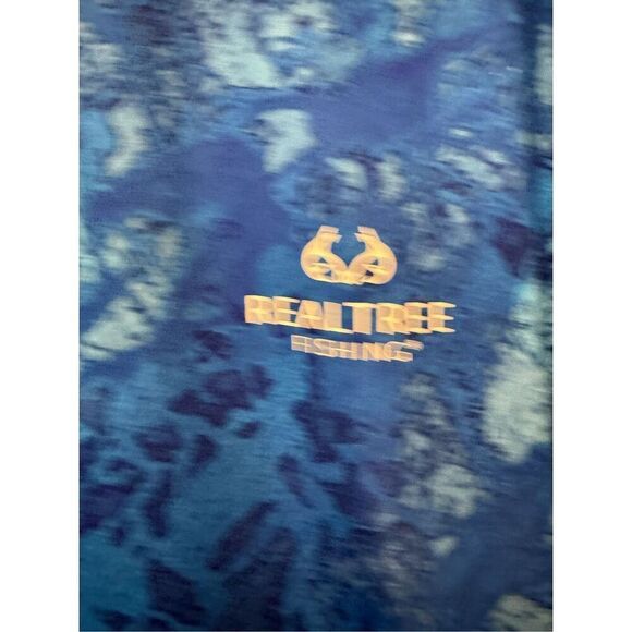 Realtree Fishing Blue Long Sleeve Wick Away Long Sleeve Shirt sz S EUC - Picture 2 of 6